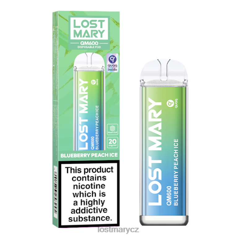 LOST MARY Vape - Ztracená mary qm600 jednorázová vapka borůvkový broskvový led 6Z4H0161