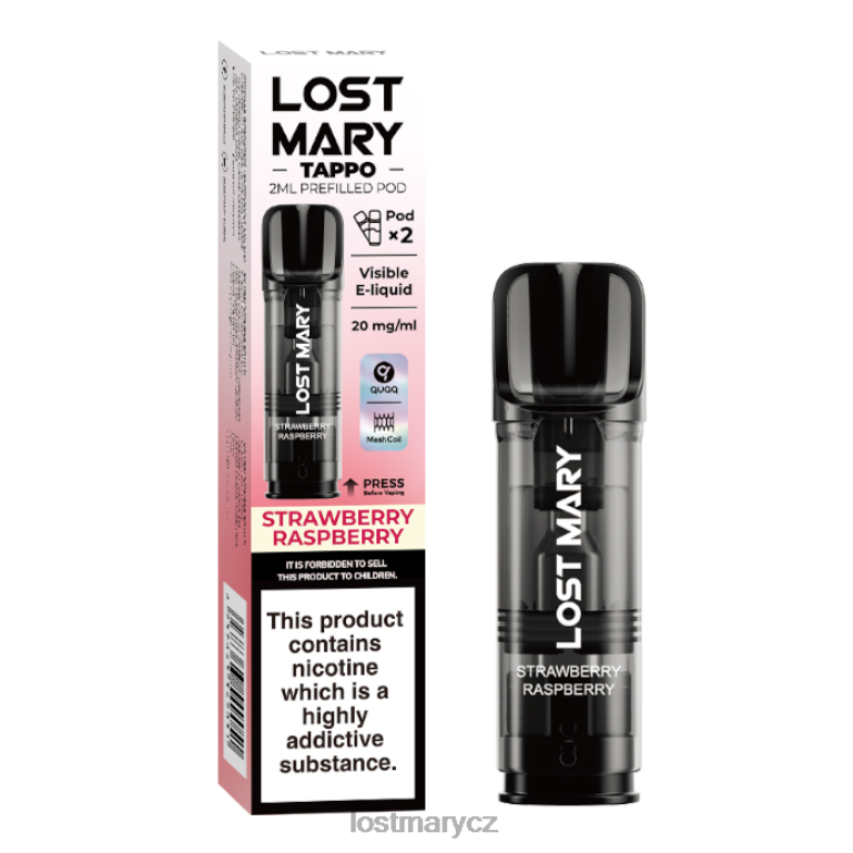 LOST MARY Online - Lost Mary tappo předplněné lusky - 20 mg - 2 ks jahoda malina 6Z4H0178